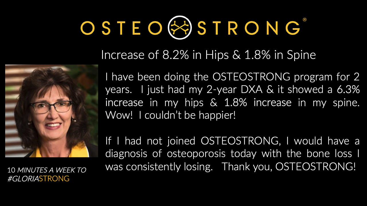 Member story: Increase of 8.2% in hips and 1.8% in spine.